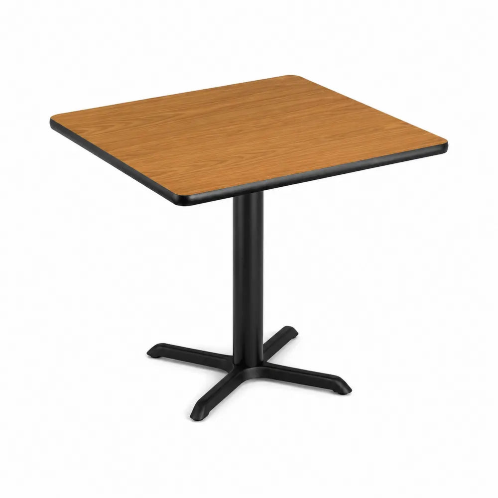Quadratischer Tisch aus Eichenfurnier und Metall 80x80x75cm