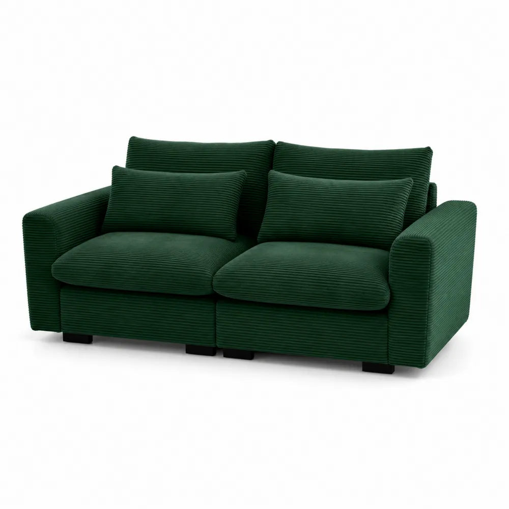 2-Sitzer Sofa Grün Cord Baumwolle 182x95x90cm