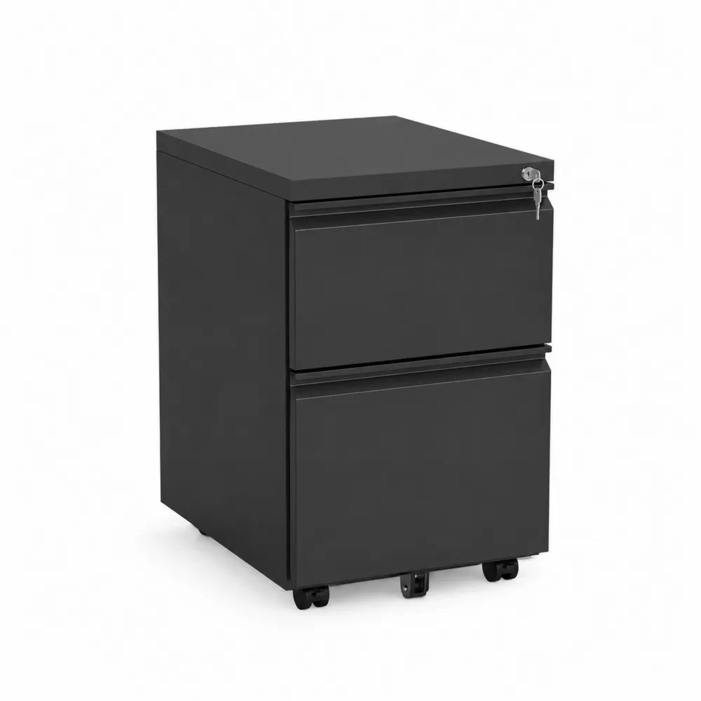 Stahl Aktenschrank mit Schloss Schwarz 52x39x60cm