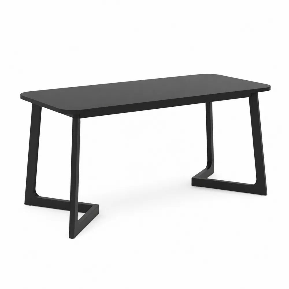 Esstisch Rechteckig Stahl Schwarz 160x80x75 cm