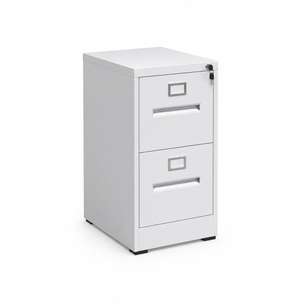 Stahlschrank mit 2 Schubladen Weiß