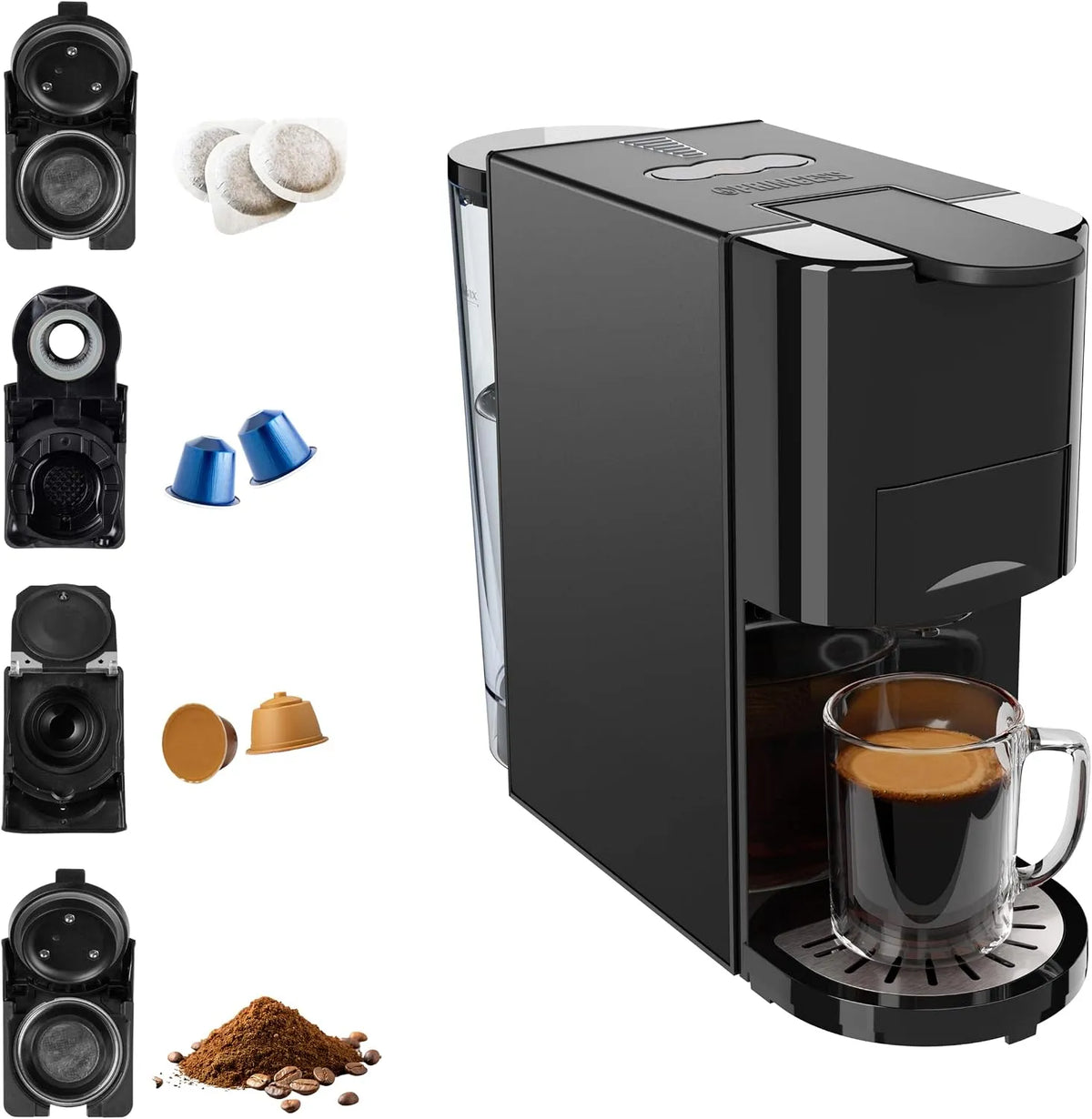Princess Nespresso Pumpe 800-ml-Wassertank 4-in-1-Kompatibilität 249454, Leistung 1450 W, & Dolce Gusto kompatibel, abnehmbare Teile, BPA-frei