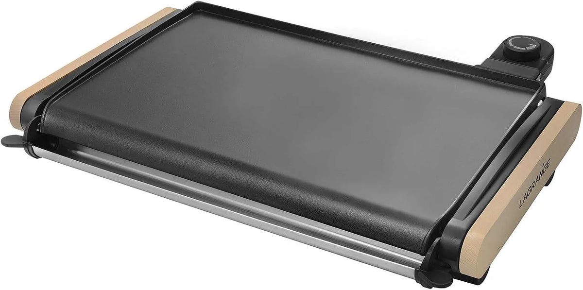 Grill 229004, LAGRANGE Plancha Equilibre Grillplatte, Aluminium Holz Edelstahl, in Schwarz