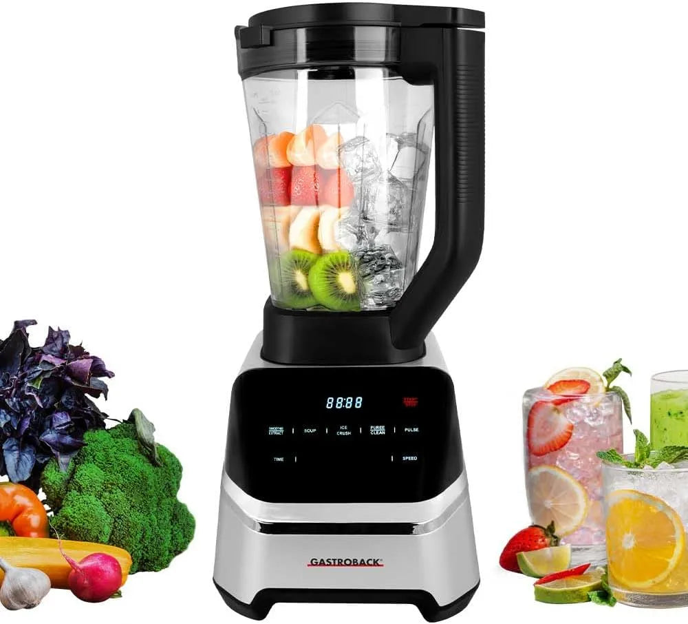 Standmixer GASTROBACK, Hochleistungsmixer 2000 Watt, Fassungsvermögen 2L Tritanbehälter, 40.000 UPM, 7 Betriebsprogramme, Suppenkocher, Smoothie