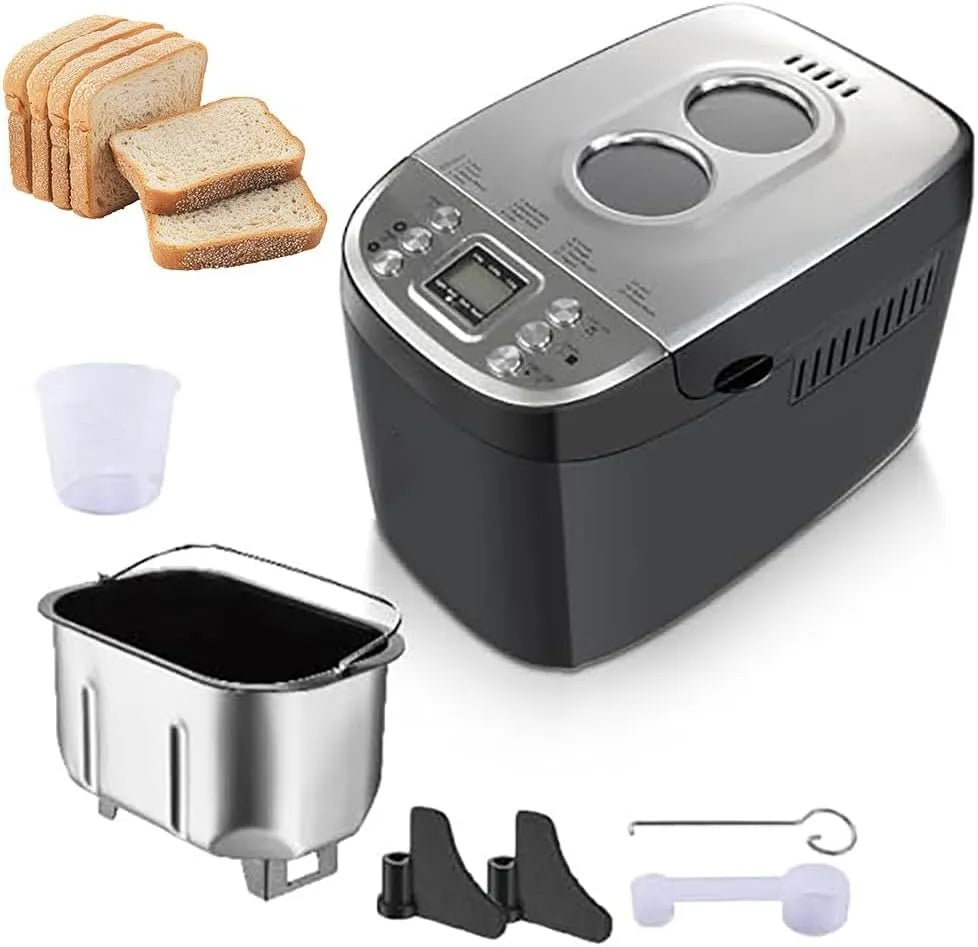 Modell 15-in-1-Maschine 15-Stunden-Timer Brotbackautomat, Antihaft-Keramikpfanne für glutenfreies und saurer Teigbacken, Automatische digitale