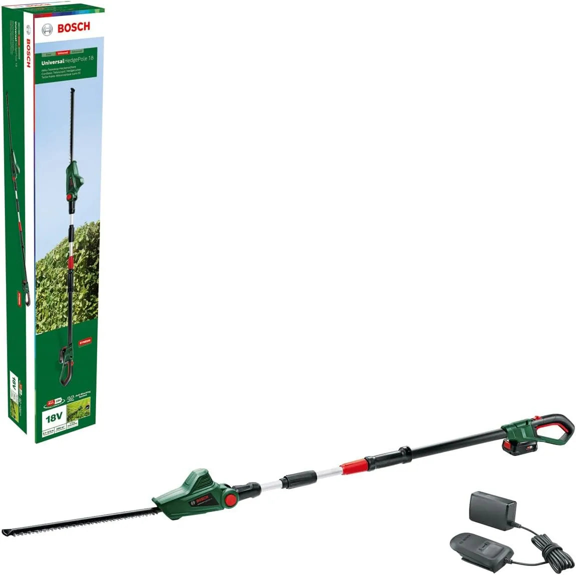 Bosch Heckenschere, Akku Teleskop UniversalHedgePole 18, 1 Akku, 2,5 Ah, Spannung 18 Volt System, im Karton