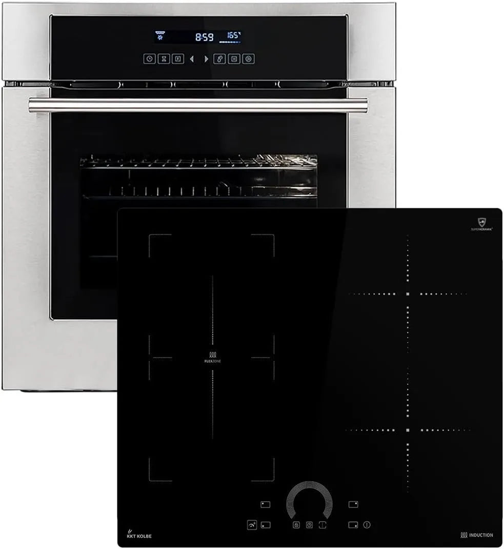 Induktionskochfeld EB8015ED IH85901FZ SET8015IH592FZ, 2-fach Wärmeschutzverglasung, 60cm Einbaubackofen, Breite 59cm, KKT KOLBE, Autarkes Herdset