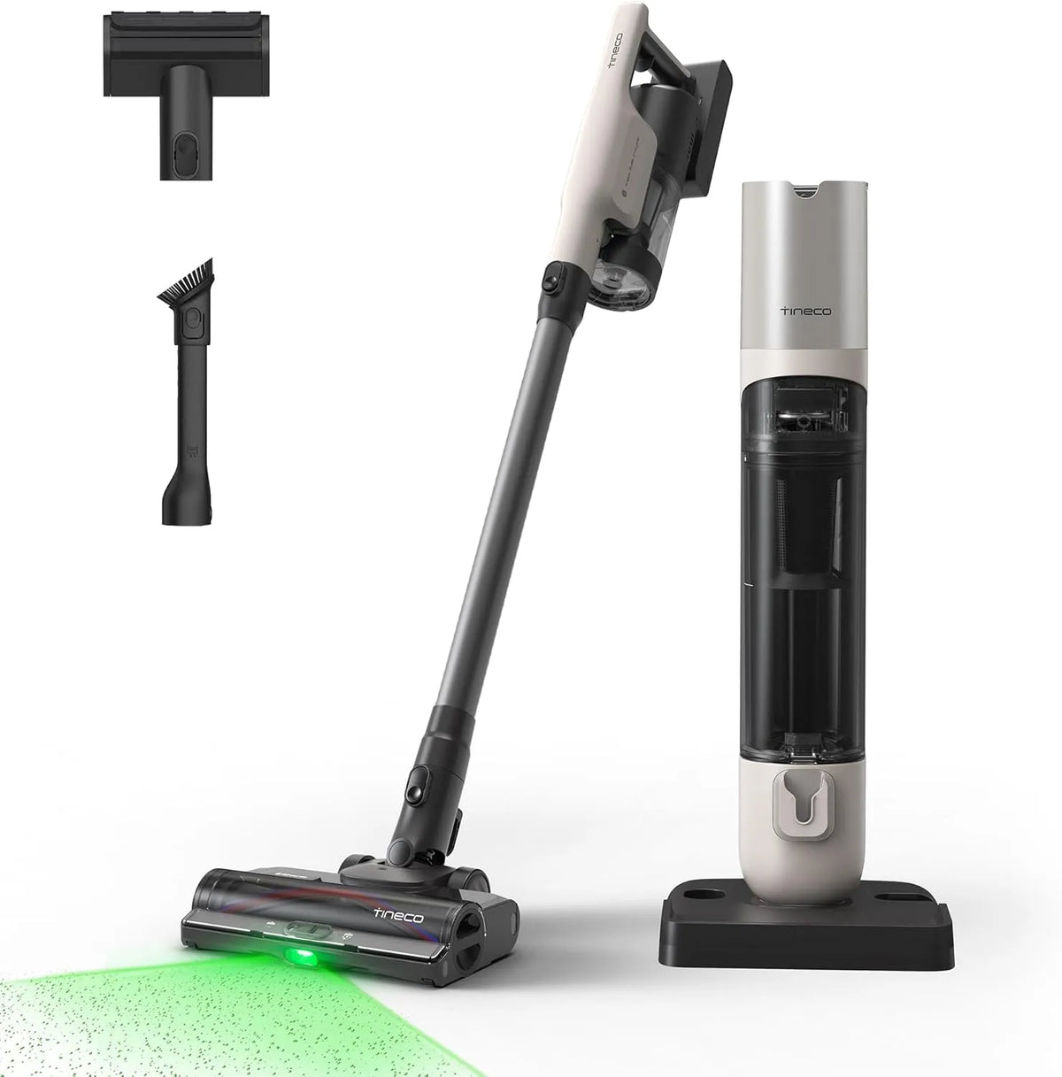 Staubsauger 200AW zu100, vollständiger Selbstreinigung, Bis Min Laufzeit, EdgeSense, Tineco Pure ONE Station 5 PRO Kabelloser Akku, Saugkraft