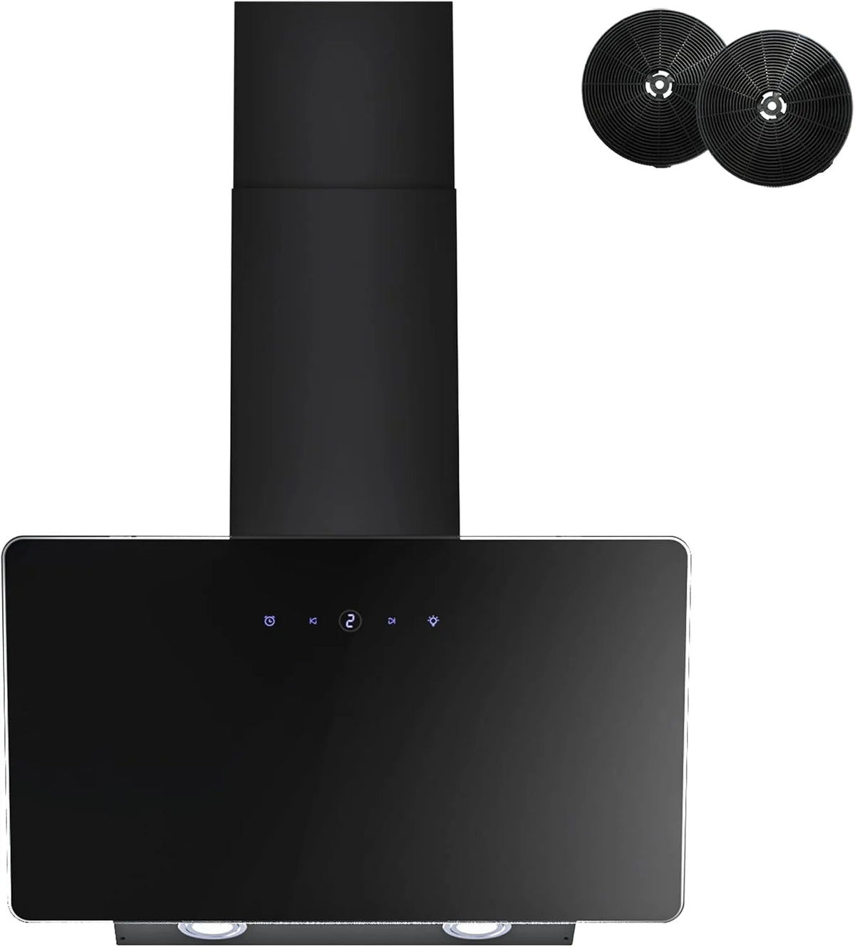 Dunstabzugshaube FIREGAS, Bürstenloser Motor, Umluft mit Touch Control, Geräuscharm, Schräghaube, Breite 60cm, Abluft, LEDs, Effizienz A++