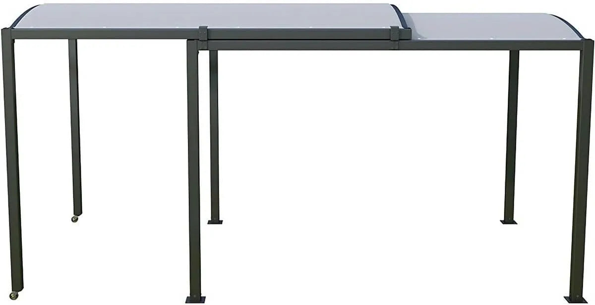Carport Ausziehbarer Faltbarer, mit Teleskopischer Verlängerung bis 550cm Länge und 295cm Breite für Flexiblen Mobilen