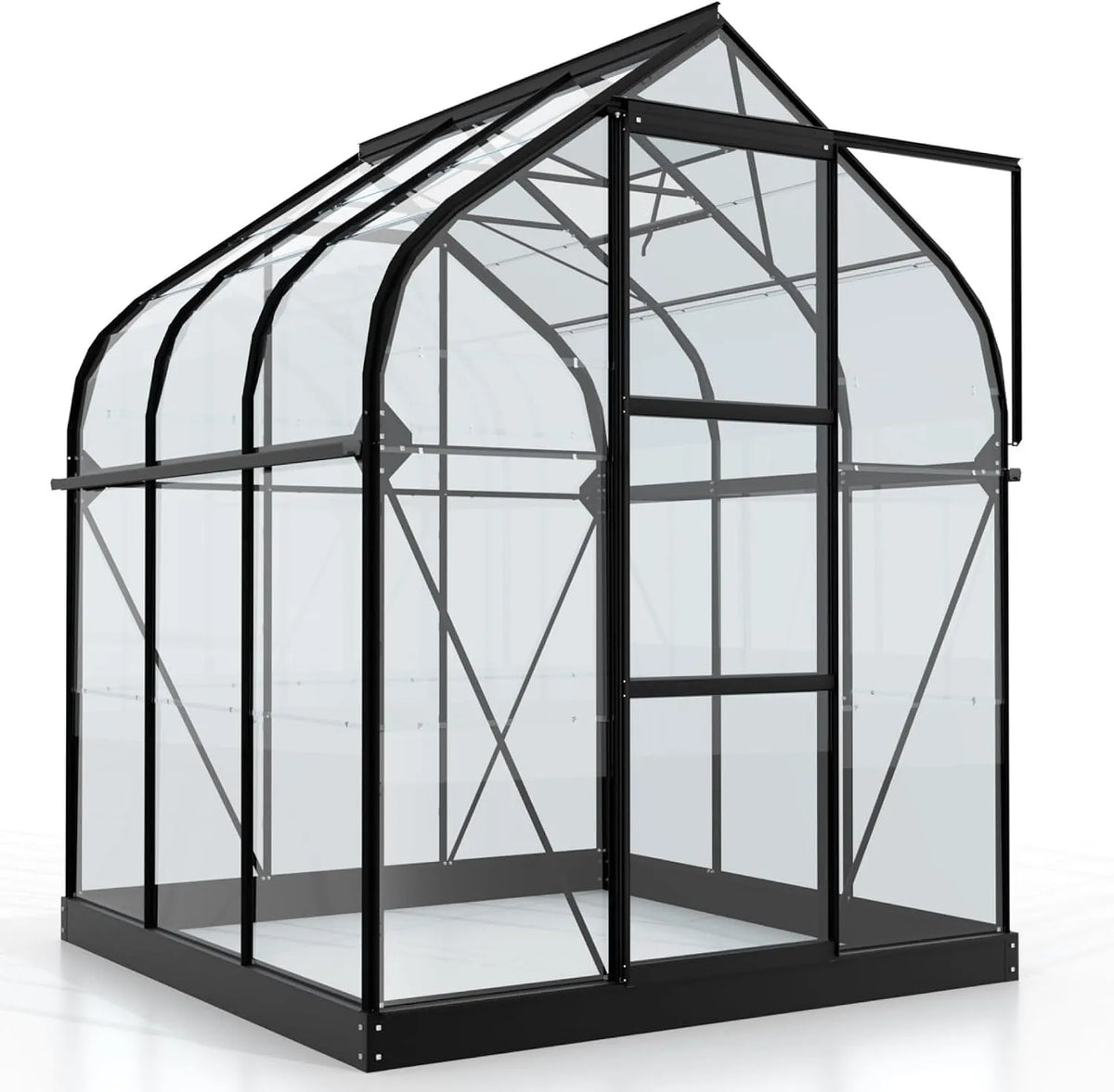 Gewächshaus 3800 Vitavia, 3 mm ESG, 3,8 m², Orion ', Wetterfestes & stabiles Treibhaus, für Gemüse & Pflanzen, Robust & langlebig, in Schwarz