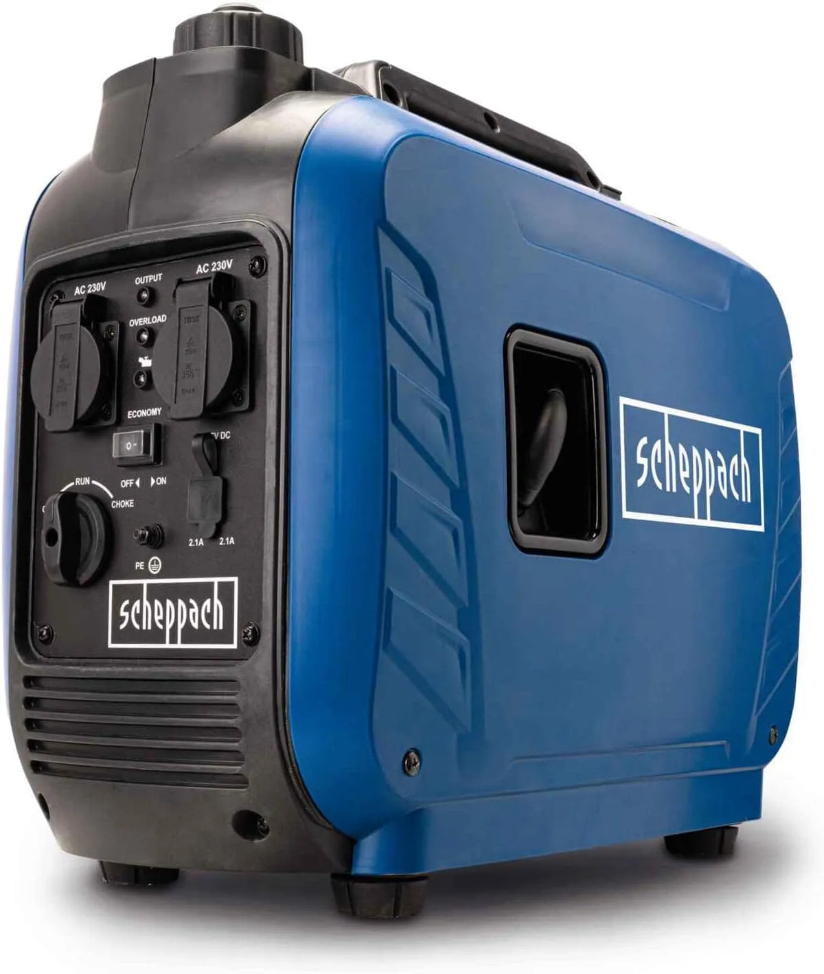 Scheppach Stromerzeuger SG2500i, 2000W Leistung, 2x USB Typ A, mit Invertertechnik für sensibler Elektronik, 64,1dB Generator, Steckdosen 2x 230V