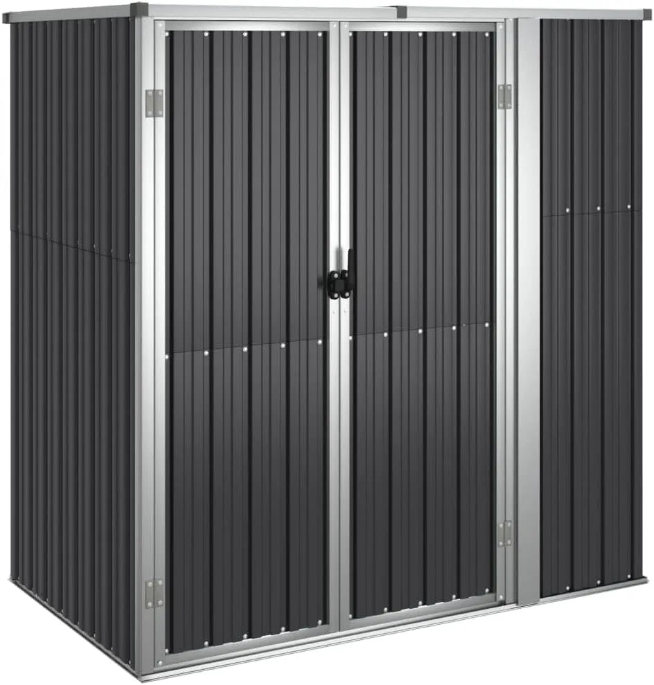 Gerätehaus Anthrazit-161 KOIECETA, x 89 x 161 cm, Geräteschuppen Gartenhaus Gartenschuppen Schuppen Lagerschuppen Werkzeugschuppen Verzinkter Stahl