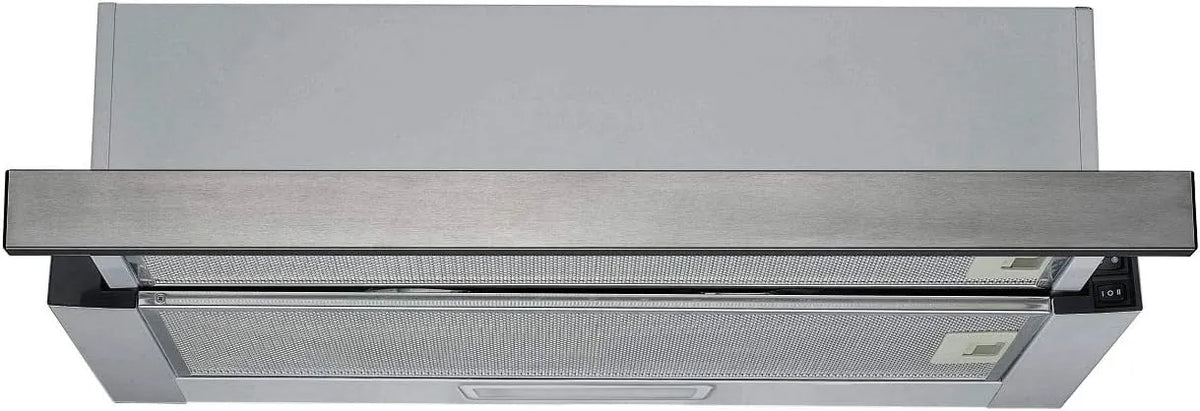 PKM Dunstabzugshaube UBH6002-2H, 60cm Breite, 333 m³/h Luftstrom, Unterbauhaube, Abluft, Umluft, LED-Beleuchtung, Ausziehbar, Silber Design