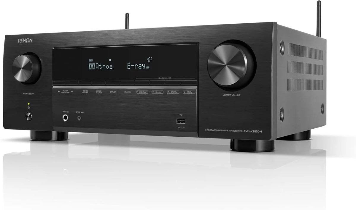 Modell 7.2-Kanal AV-Receiver AVR-X2800H Denon, 6 HDMI Eingänge und 2 Ausgänge, AirPlay 2, Alexa kompatibel, DTS:X, Bluetooth, in Schwarz, 8K HDMI