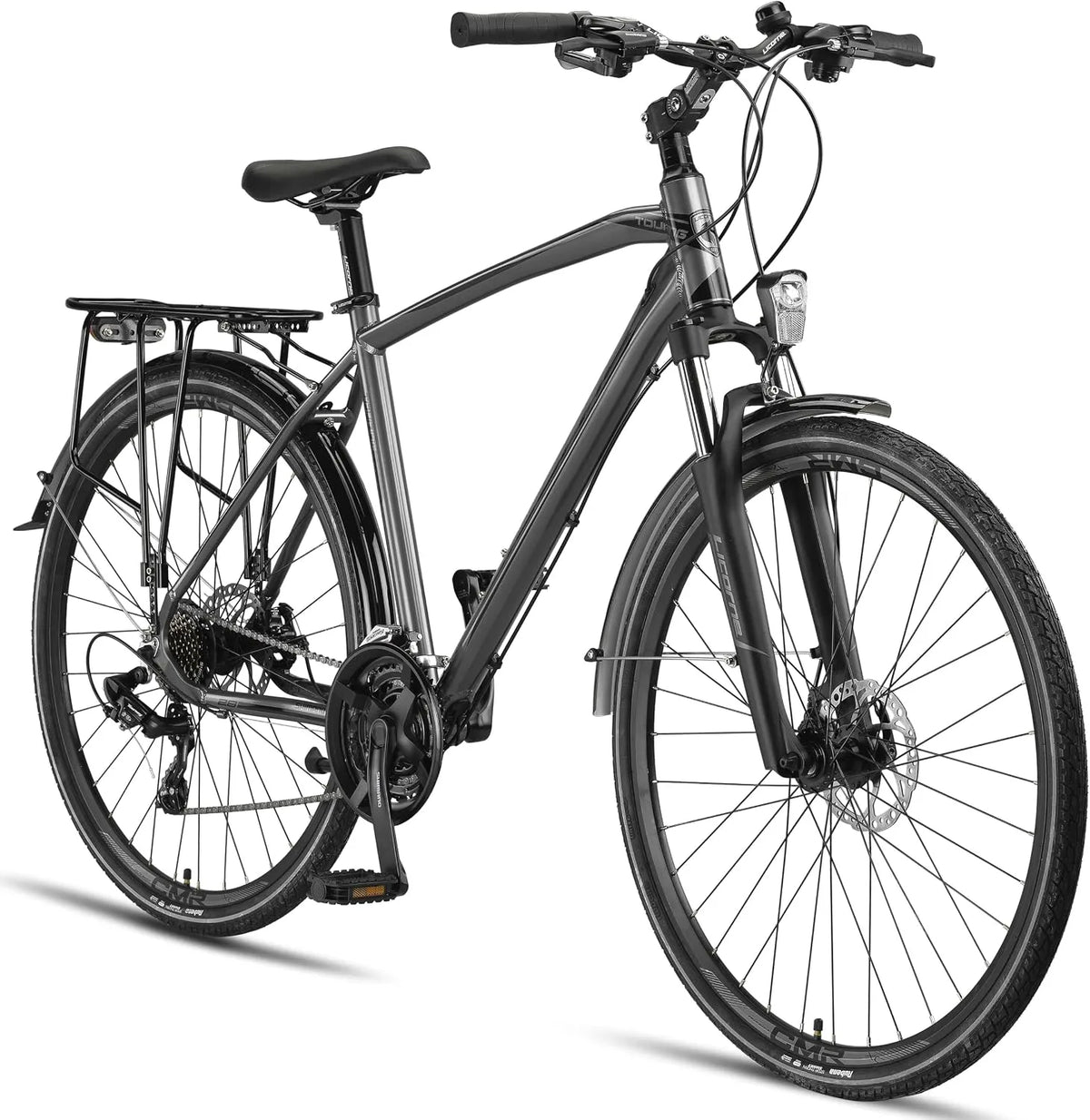 Fahrrad, 21 Gang-Schaltung, Damen und Herren, Crossbike, Licorne Bike Touring Trekking Bike in 28 Zoll Aluminium Scheibenbremse für Jungen, Mädchen