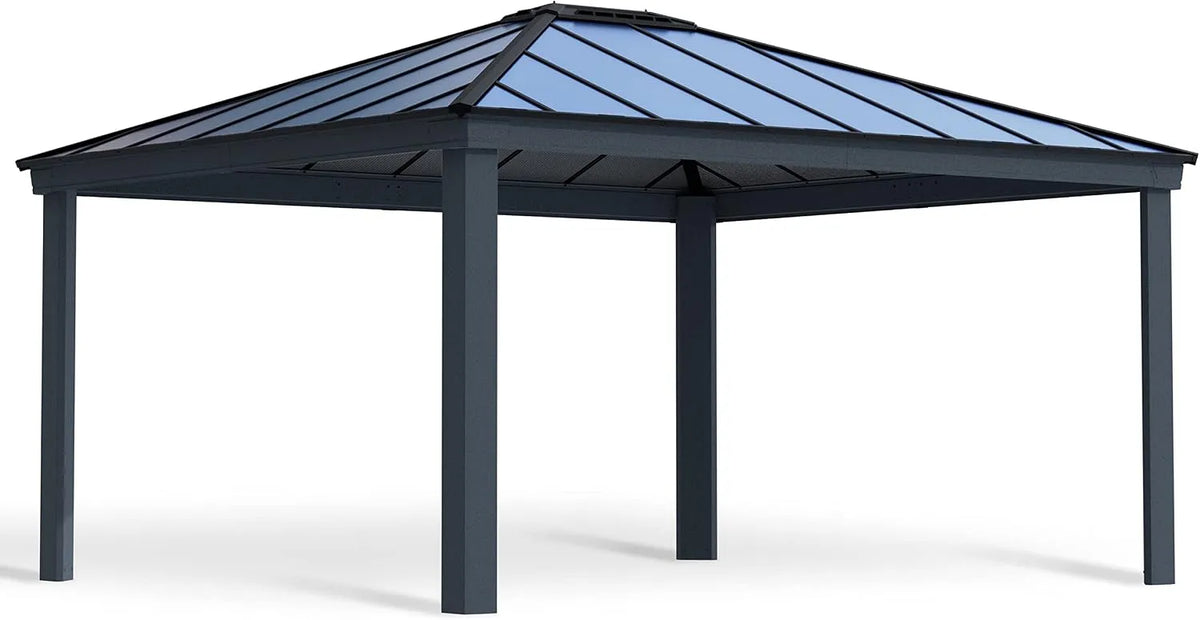 Carport Canopia by Palram, Bausatz Colorado 14x16 487 x 425.5cm Doppelcarport Polycarbonat in Anthrazit für PKW aus rostfreiem Aluminium