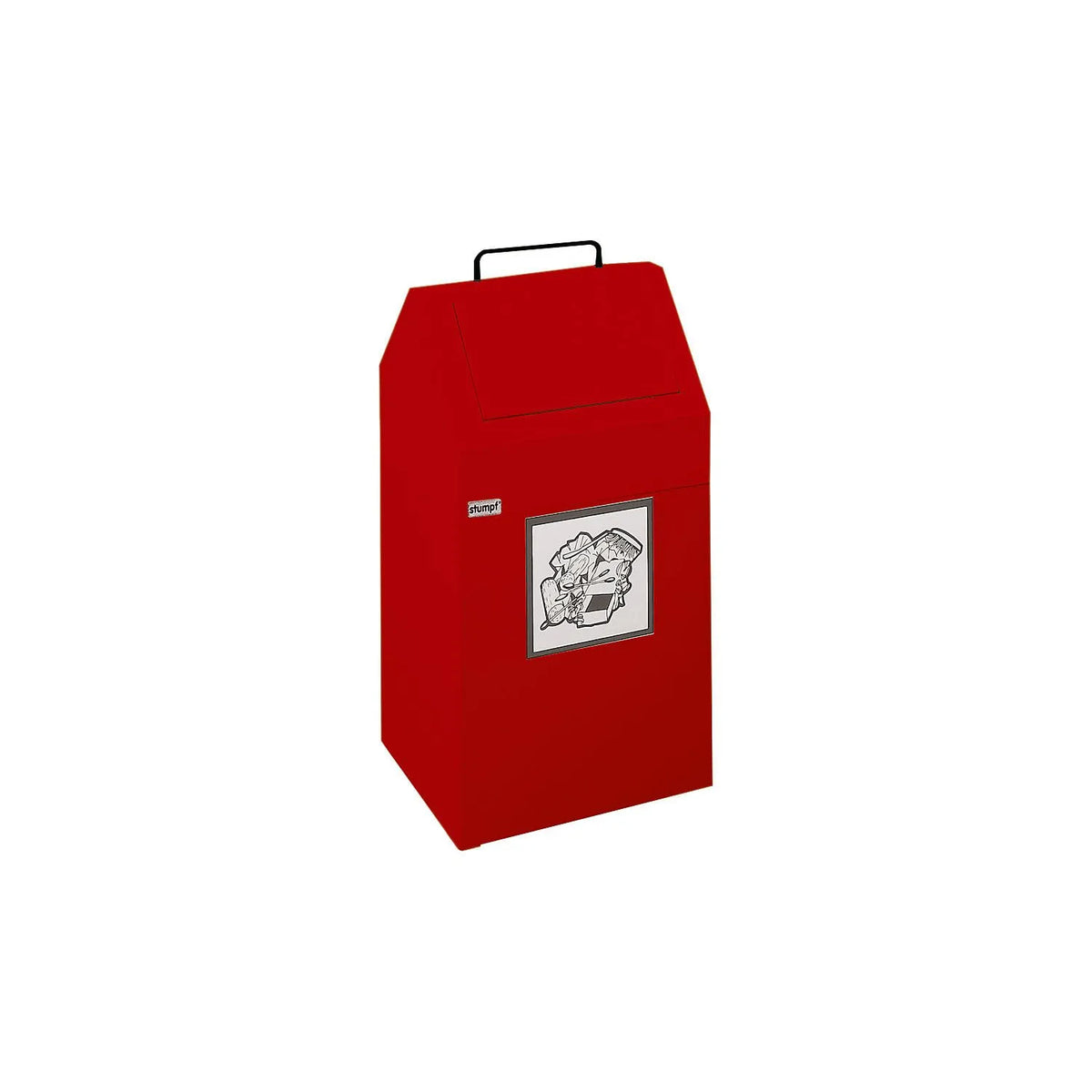 Modell H650xB330xT310mm kaiserkraft, STUMPF Wertstoffsammler 45l feuerrot stationär
