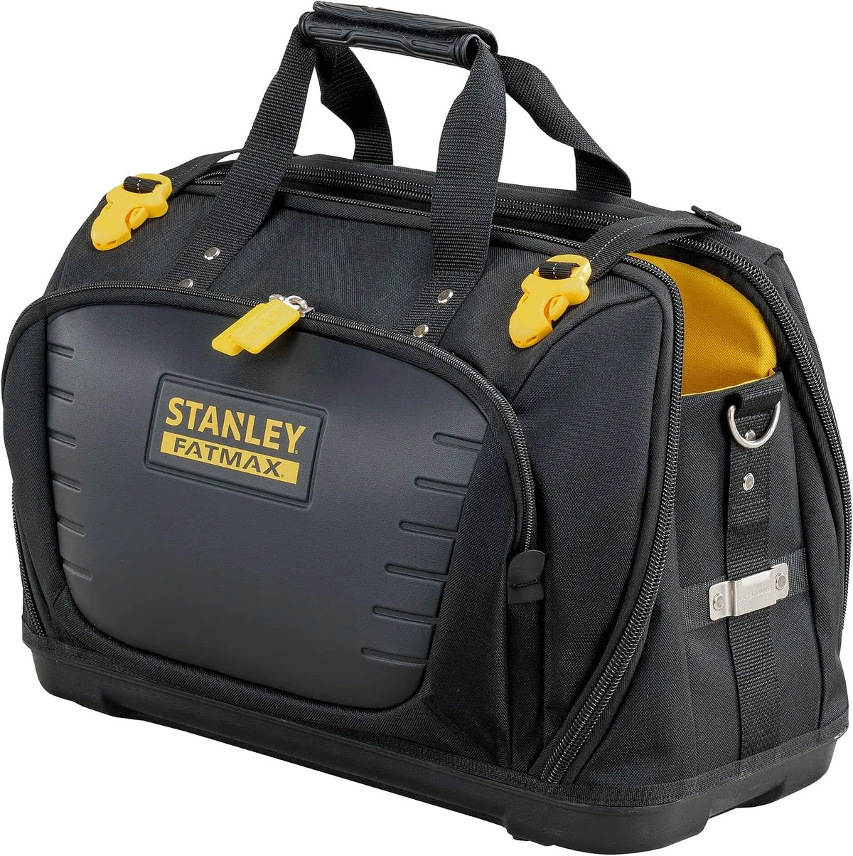 Modell Werkzeugtasche FMST1-80147 STANLEY FatMax, mit 4 Fächern, aus 600 x 600 Denier Nylon, mit Kunststoffboden & gepolstertem Schultergurt