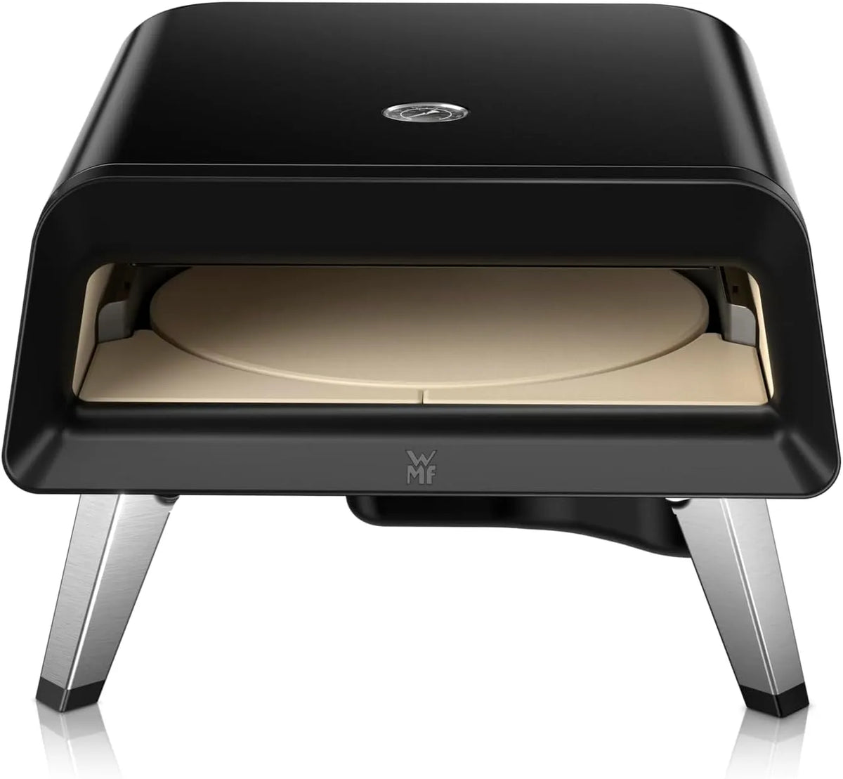 WMF Pizzaiolo Pro Pizzaofen, Ø 40 cm, über 450°C Backtemperatur, integrierte Temperaturüberwachung für Ergebnisse in 90 Sek., großer Pizzastein