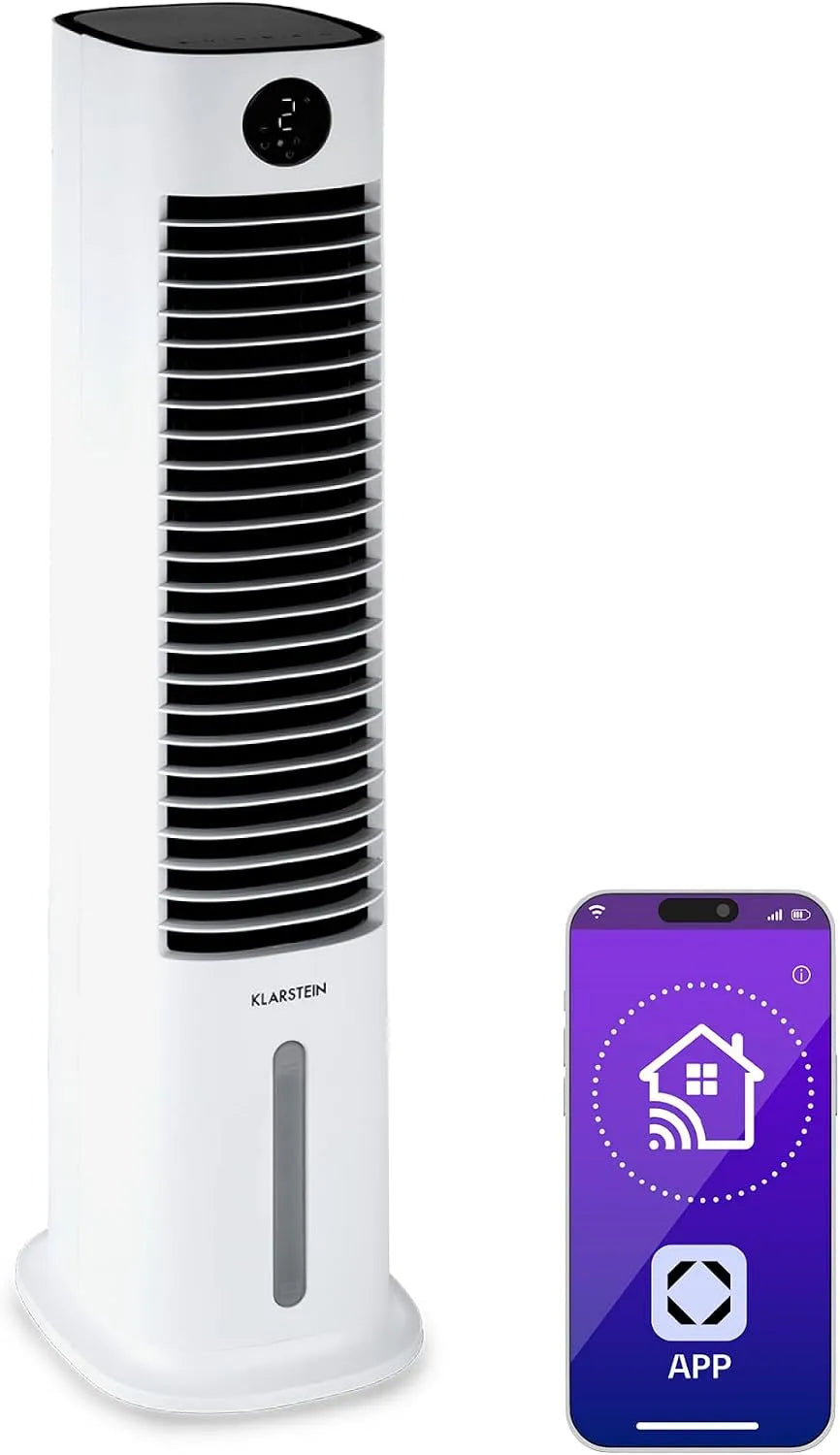 Klarstein Luftreiniger, 462m³/h, Leistung 80W Air Cooler, Luftbefeuchter, h Luftstrom, Mobile Klimageräte Luftkühler mit App-Steuerung, Ventilator &