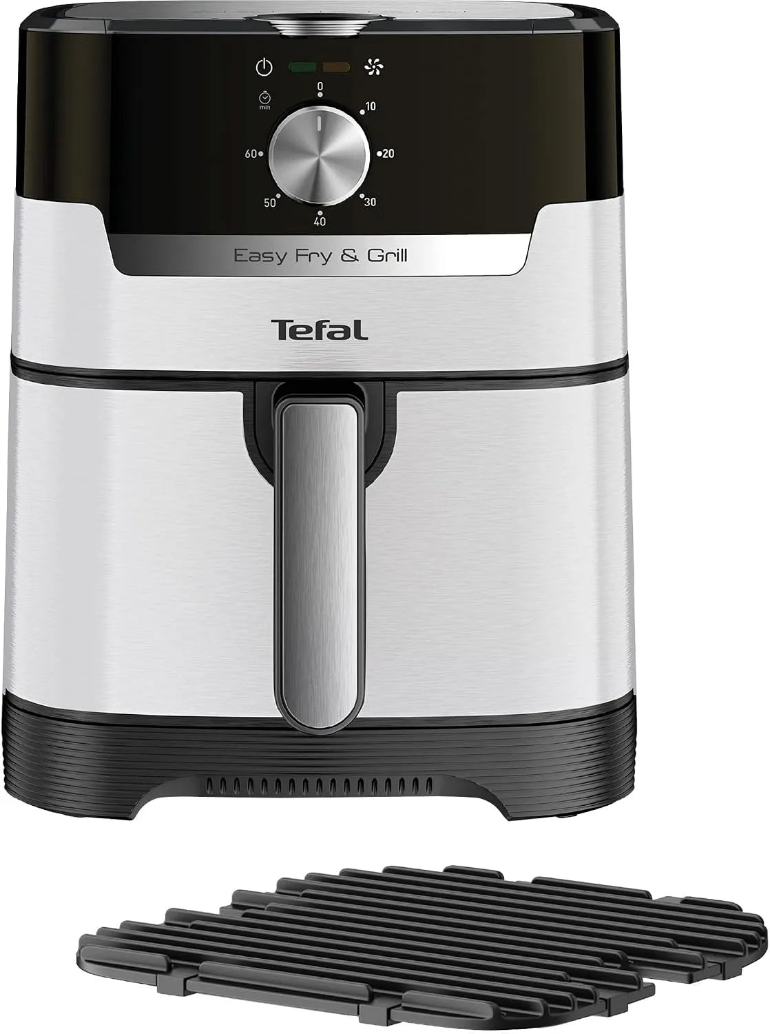 Tefal Heißluftfritteuse 60-Min-Timer EY501A, 80–200 °C, Easy Fry & Grill XL Classic 4,2 L, 2-in-1 Airfryer mit Grillplatte, energiesparend