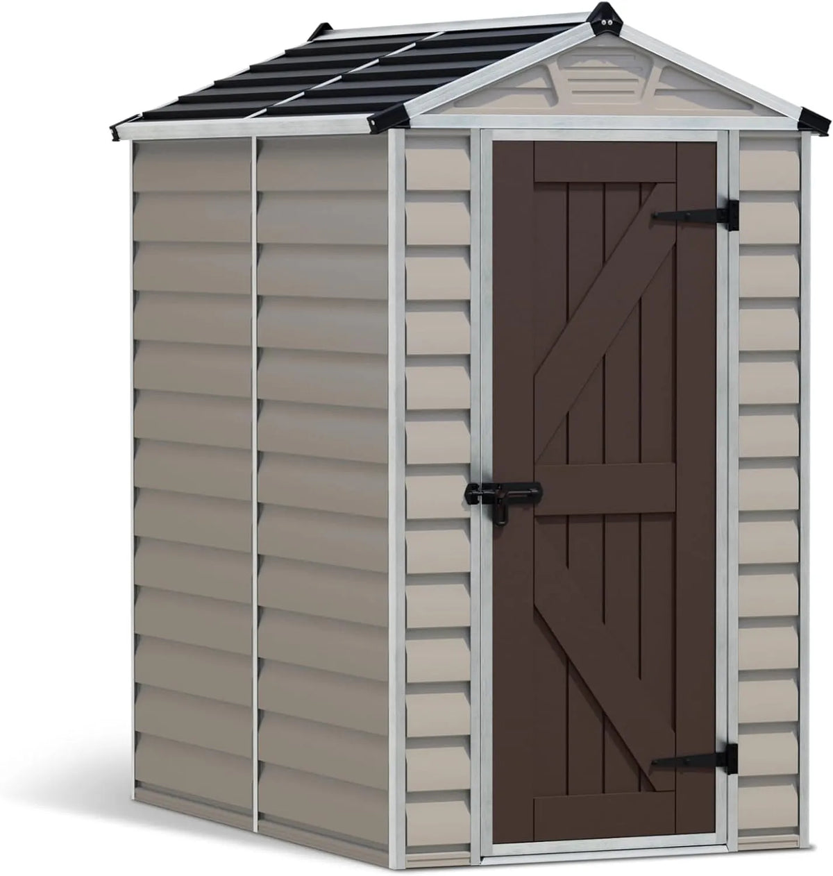 Gerätehaus Canopia by Palram, Skylight 4x6 Geräteschuppen Metall 176x120x203 cm TAN Polycarbonatplatten rostbeständig UV-Schutz