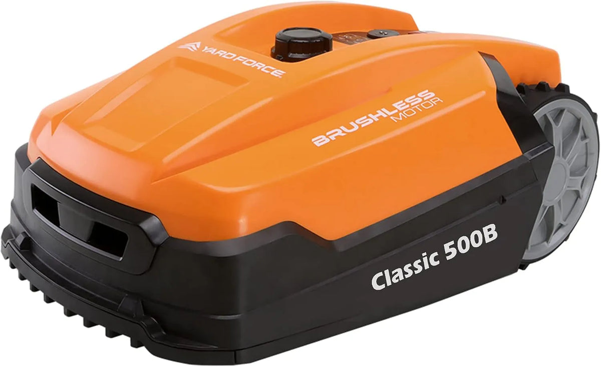 Modell Classic 500B YARD FORCE, Mähroboter bis 500 qm Rasenfläche, Spannung 28V, bürstenloser Motor, Bluetooth- und App-Steuerung, 40% Steigung
