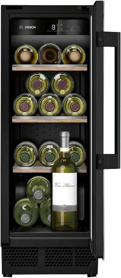 Bosch Kühlschrank KUW20VHF0, Serie 6 Weinkühlschrank, Maße 82 x 30 cm, Fassungsvermögen 58 L, 21 Flaschen, Temperatur: 5-20 °C, eine Temperaturzone