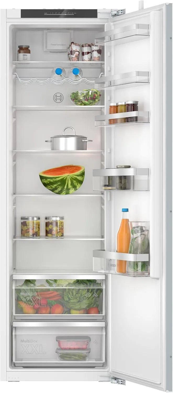 Bosch Kühlschrank KIR81VFE0, Fassungsvermögen 310 L, Made in Germany, Multi Box XXL, LED Beleuchtung, Serie 4, Einbau 177.5 x 56 cm Nische