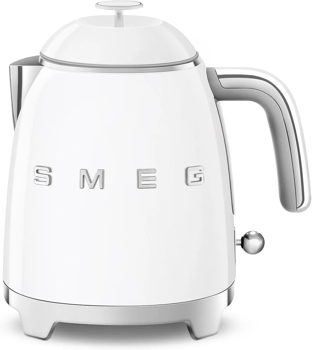 Smeg Wasserkocher KLF05WHEU, Kleiner elektrischer 0,8 L, Leistung 1400W, Edelstahlfilter, Sicherheitsabschaltung, Wasserstandsanzeige, Weiß