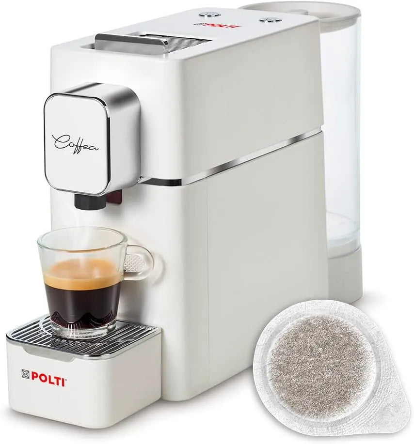 Polti Espressomaschine S15W, Pumpendruck 19 Bar, kompatibel mit E.S.E. Pads 44 mm, Fassungsvermögen 0,85 l Tank, in Weiße Farbe, Coffea