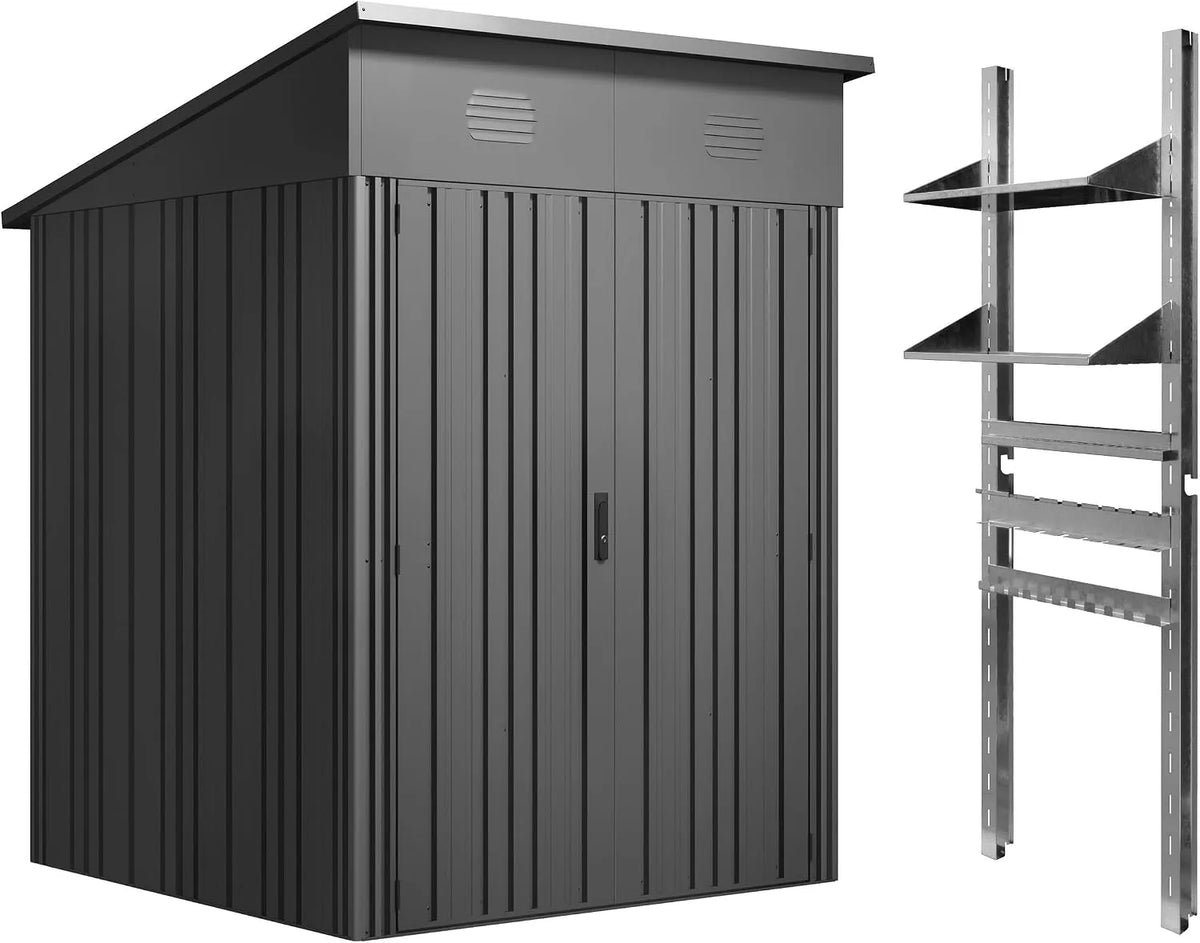 Gartenhaus Y30, Maße 162 x 174 x 207 cm, V-Säulen, für den Außenbereich Pioneer, Regal und Halterungen im Lieferumfang enthalten, Selbstmontage