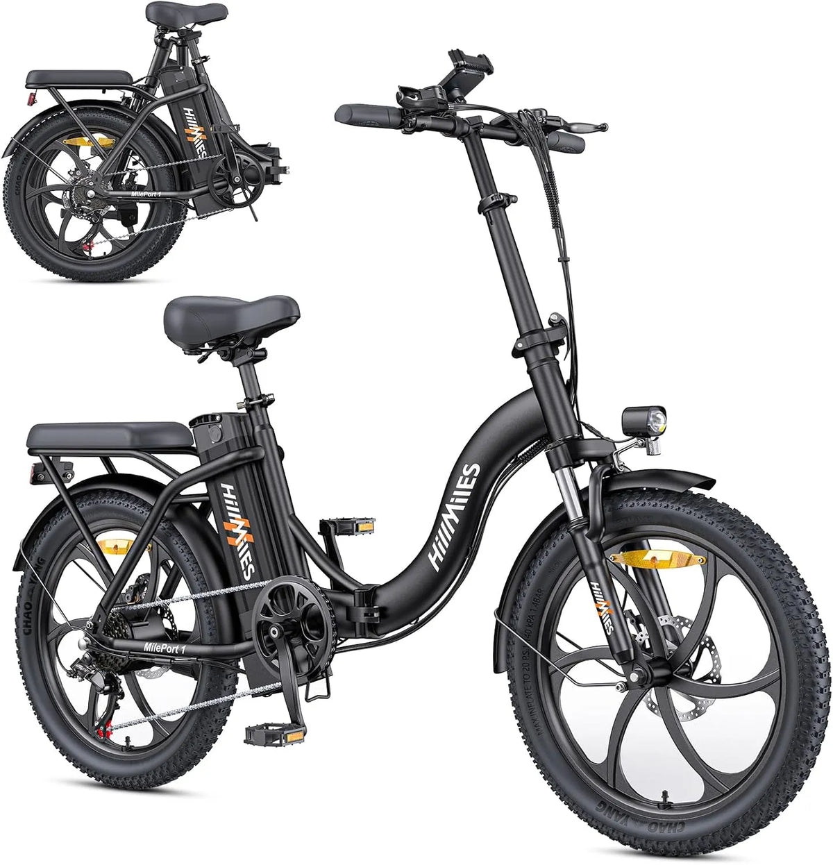Reifen, Geschwindigkeit 25KM, Leistung 250W Klappbares Elektrofahrrad Mit 36V 13AH Abnehmbarem Akku, 20„* 3.0' Fetter E-Bikes Für Stadtpendler, 25KM/H