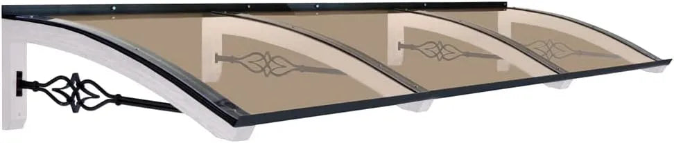 Hölzern für den Außenbereich Farbe Weiss und Farbe Grau Vordach aus, Haustür-Vordächer Größe 100 x 300 cm, Modell Legno Stella