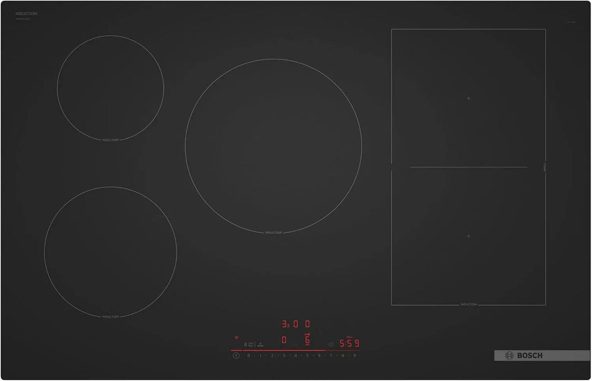 Bosch Induktionskochfeld PVW81CHB1E, Serie 6 80 cm, Matte Oberfläche für 5x weniger Kratzer, automatische Dunstabzugaktivierung, Power Boost