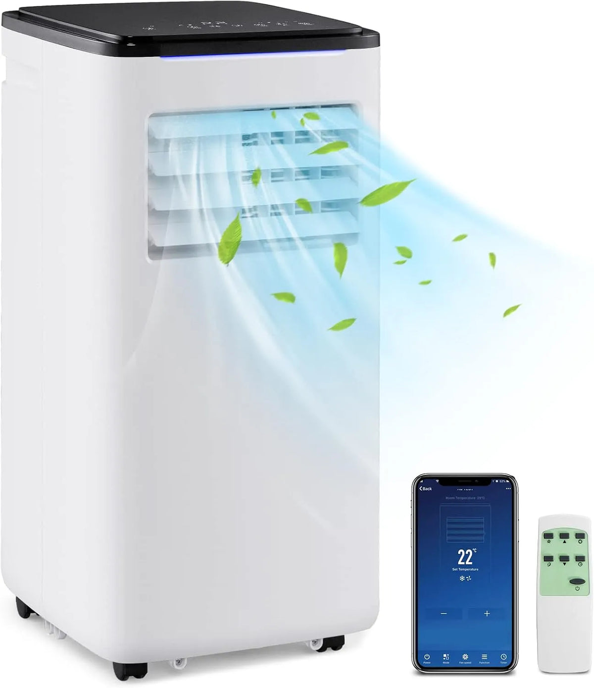 Costway Klimaanlage COSTWAY 9000 BTU 24H, 4 in 1 Klimagerät mit Kühlen, Ventilator, Heizen & Entfeuchter, Kühlgerät mit Schlafmodus, Timer