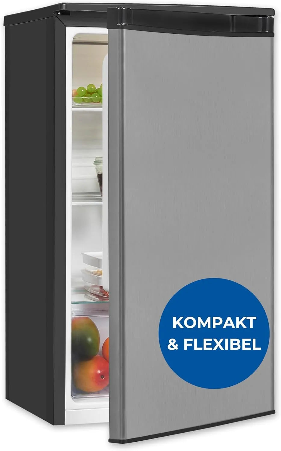 Exquisit Kühlschrank KS585-V-091E, Fassungsvermögen 76 l Nutzinhalt, 41 dB, Vollraumkühlschrank, Energieeffizienzklasse E, kompakt, Glasablagen