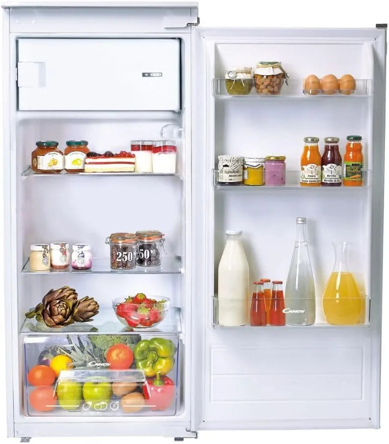 Candy Kühlschrank, Nische 122 cm, Kühlteil 147 Liter, 1 Gemüseschubladen, N Einbau mit Gefrierfach, Eintürig, CIO 225 EE, Fassungsvermögen 163 Liter