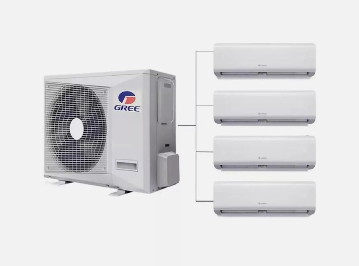 Klimaanlage 18k, 2 Zonen, 36000BTU Ductless Multi Zones Mini Split & Heizung