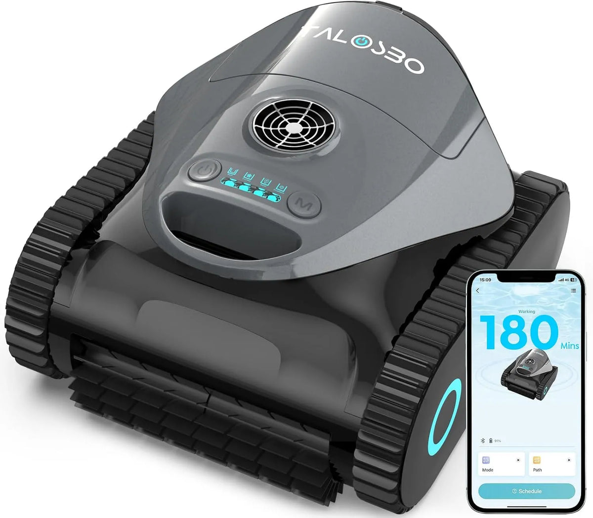 Poolroboter 180μm 35ppi, 2026 Neu, Talosbo C1 Boden und Wand, 180 Min. Akkulaufzeit, für Pools bis zu 150 m², Wasserlinie
