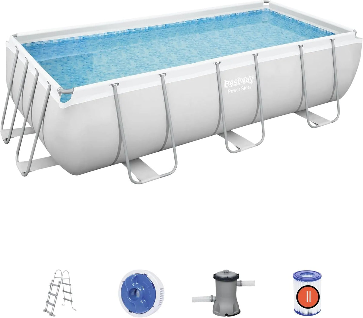 Bestway Pool POOL 404, OUTS 404 x 201 x 100 cm Rechteckig Power Steel Rohrbecken