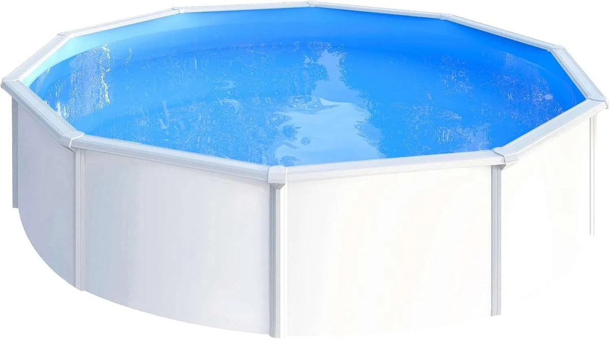 Pool Planet, Stahlwandpool rund 460x120 cm, Stahl 0,4 mm weiß, Overlap