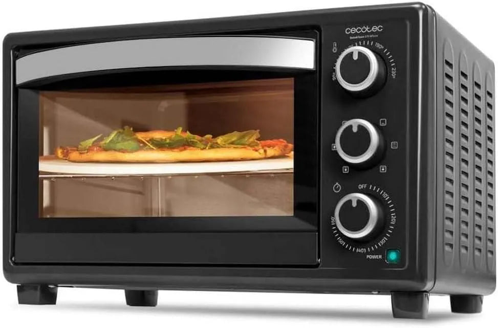 Cecotec Modell 2600 4Pizza, Fassungsvermögen 26 L, Leistung 1500 W, 6 verschiedene Funktionen, Tischofen Bake&Toast Black, Krümelschublade