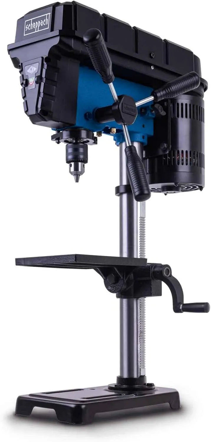 Tisch Scheppach TBM250 5-13mm 2430, Leistung 550W, Bohrtiefe 50mm, Bohrfutter 1, Drehzahleinstellung 5 stufig 510 min-1, Ausladung 127mm