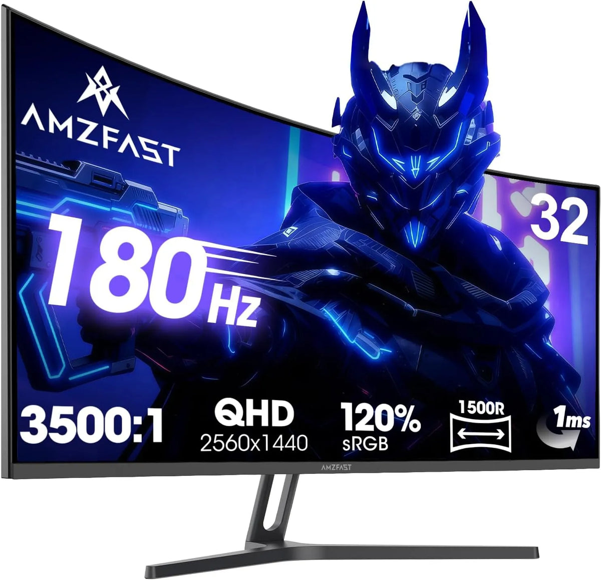 Modell Monitor 32 Zoll Curved 1ms DCI-P3 1500R Amzfast Gaming, 180Hz, 2K QHD 2560x1440 MPRT, 93%, sRGB 125%, VESA 100x100mm, Fast VA, Adaptive Sync