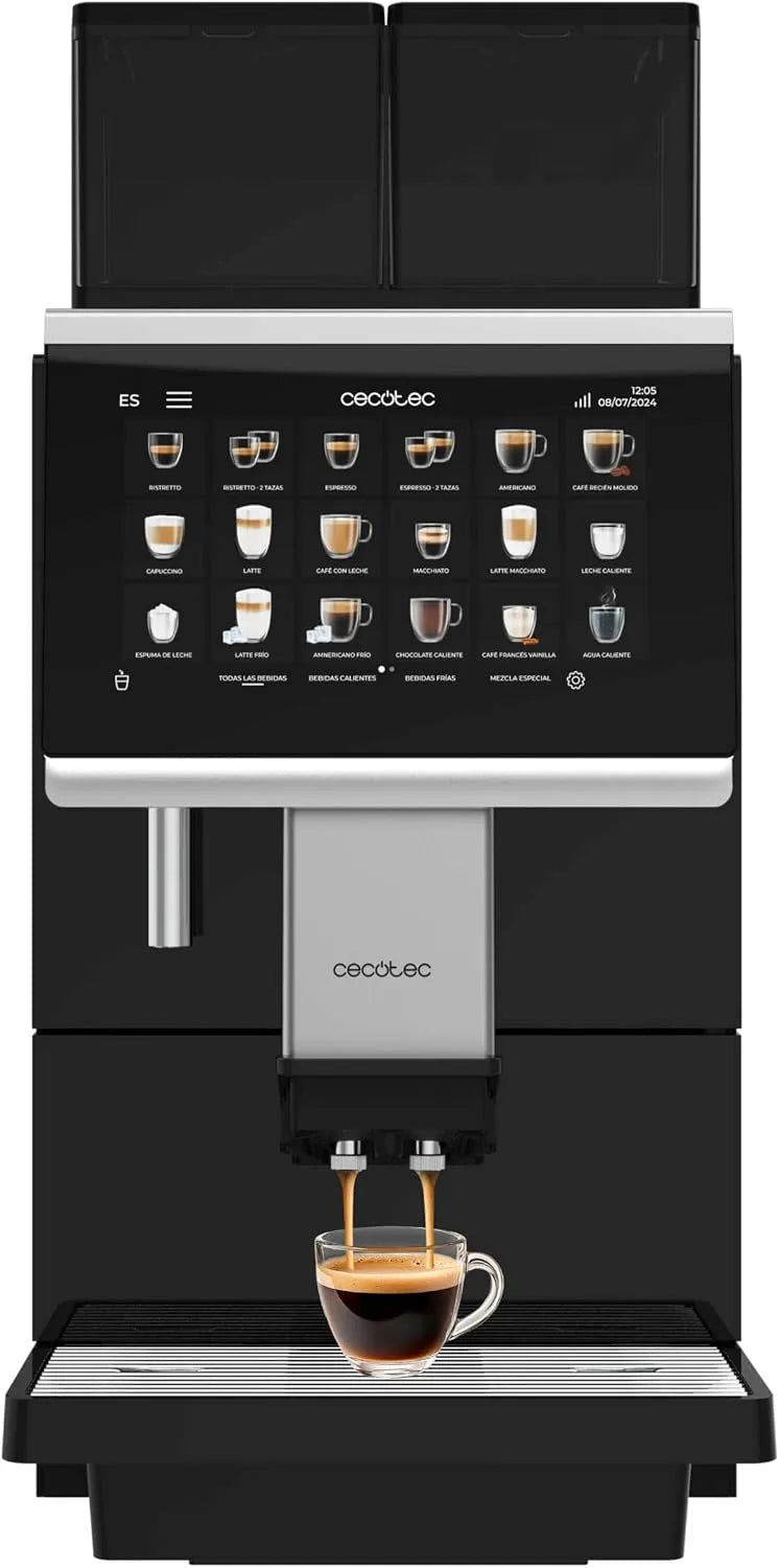 Cecotec Kaffeemaschine, Kommerzielle Superautomatische Cremmaet Lounge. 2900W, 2 Mahlwerke, 35 Getränke, Touchscreen, Gleichmäßiger Mahlgrad