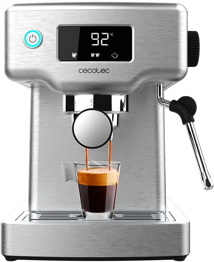 Cecotec Espressomaschine, 20 bar, Power Espresso 20 Barista Compact, Leistung 1465 W, 2 Kaffeetassen, abnehmbarer Wassertank 1,8 l, Thermoblock