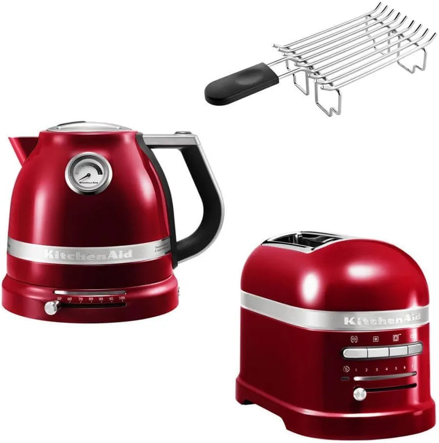 KitchenAid Wasserkocher 5KEK1522 5KMT2204, incl., 2 Scheiben Toaster und Brötchenaufsatz, Artisan Frühstücks Set, für einen n Start in den Tag!