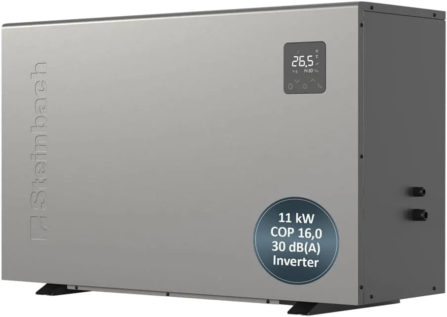 Pool 049314, STEINBACH Wärmepumpe Silent 11, Inverter Wärmepumpe für Pools bis 50.000 l, Heizleistung 11.000 W, Kabelgebunden